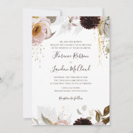 Modern Blommigt | Traditionell Bröllop Inbjudningar
