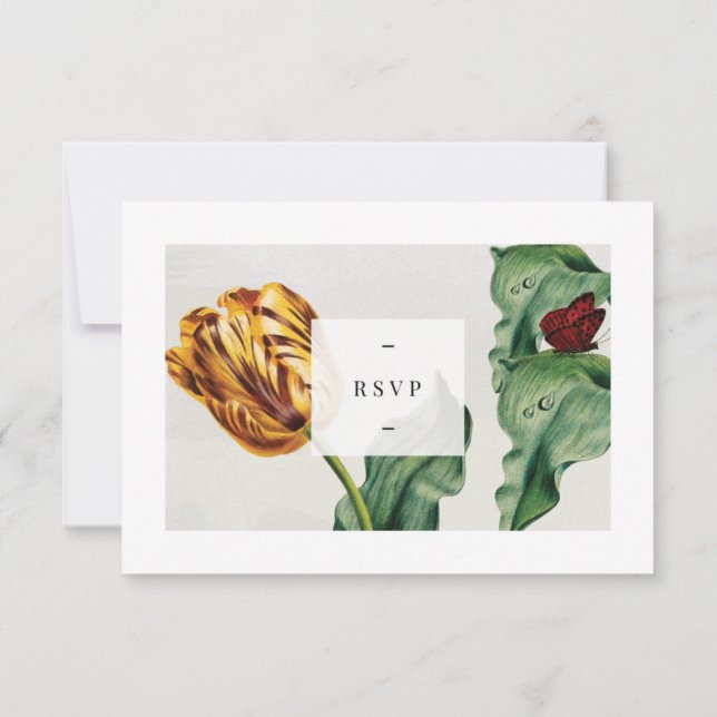Modern Blommigt Tulip OSA kort (Baksida)