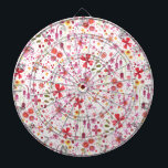 Modern Blommigt vattenfärg Darttavla<br><div class="desc">Ljusblommor och löv av en viltodlad trädgård,  som är ljusa och lycklig. Perfekt för trädgårdsmästare,  älskare och blomsterarbetare. Originalkonst av Nic Squirrell.</div>