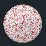 Modern Blommigt vattenfärg Darttavla<br><div class="desc">Ljusblommor och löv av en viltodlad trädgård,  som är ljusa och lycklig. Perfekt för trädgårdsmästare,  älskare och blomsterarbetare. Originalkonst av Nic Squirrell.</div>
