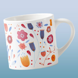 Modern Blommigt vattenfärg Espressomugg