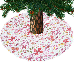 Modern Blommigt vattenfärg Julgransmatta Borstad Polyester