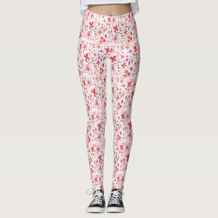 Modern Blommigt vattenfärg Leggings