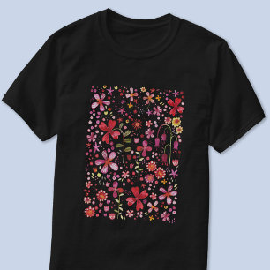 Modern Blommigt vattenfärg T Shirt