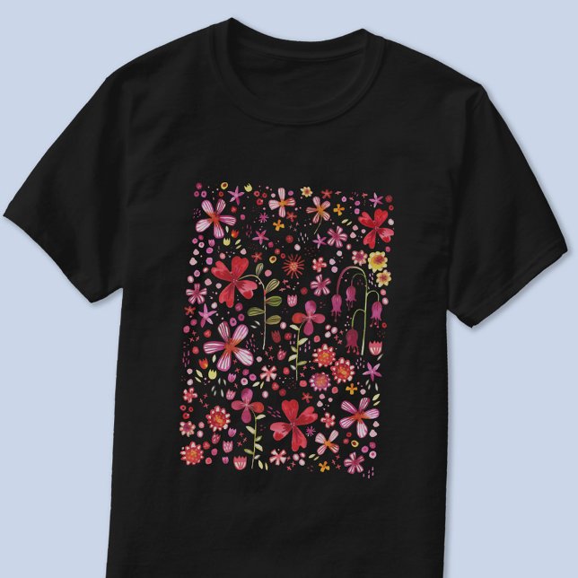 Modern Blommigt vattenfärg T Shirt (Watercolor floral modern t-shirt)