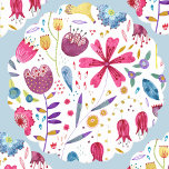 Modern Blommigt vattenfärg Underlägg Papper<br><div class="desc">En modern vattenfärgsmålning av blommor och löv i rik färg spridd på vit bakgrund. Perfekt för att lägga till extra-beröringen till firande. Originalkonst av Nic Squirrell.</div>