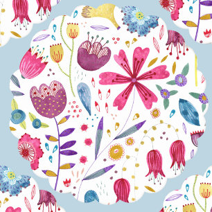 Modern Blommigt vattenfärg Underlägg Papper