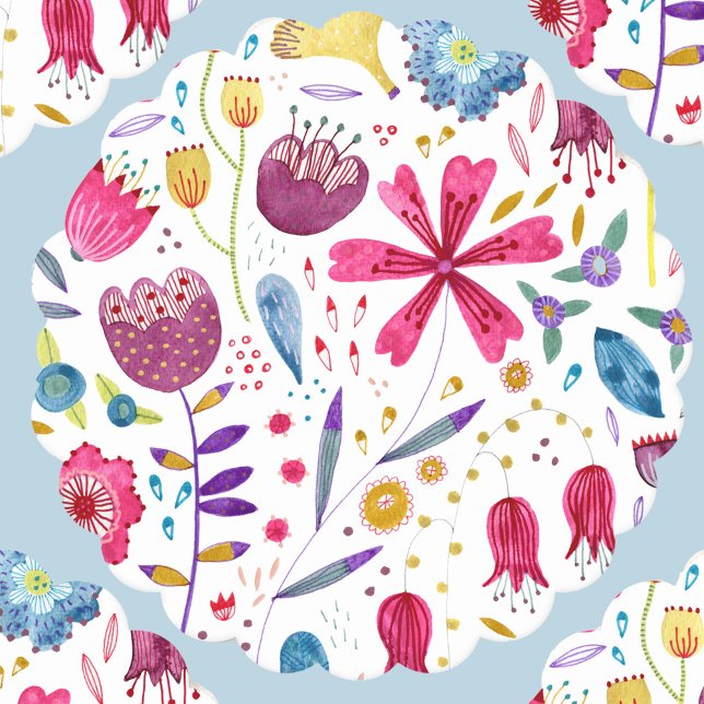 Modern Blommigt vattenfärg Underlägg Papper (Floral watercolor modern paper coasters)