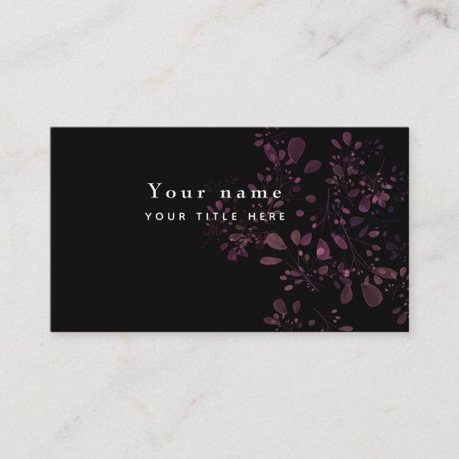 Modern blommigt visitkort (Framsida)