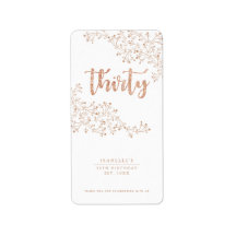 Modern Blommigt Vita och Ro Guld 30års födelsedag