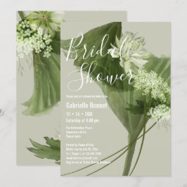 Modern Blommigt Watercolor Botanical | Champagne Inbjudningar