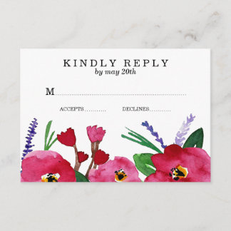 Modern Blommigt Watercolor Bröllop | OSA kort