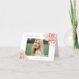 Modern Blommigt Watercolor Grad-Tack Tack Kort