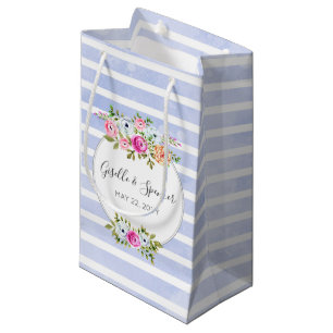 Modern Blommigt Watercolor Ro Navy Rand Favoriter