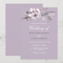 Modern Blommigt Watercolor Wedding bjudande till m