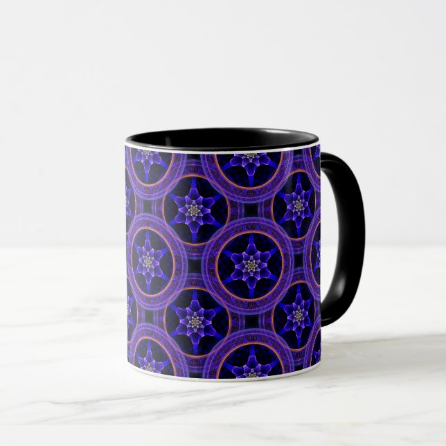 Modern blommodern boho elegant abstrakt mönster #5 mugg (Framsida höger)