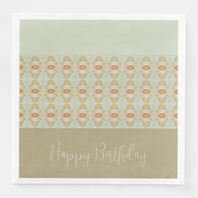 Modern Blommönster Accented Designer Pappersservett (Framsida)