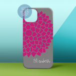Modern Blommönster - grått och rosa<br><div class="desc">En vit daisy teckning med en solid färg-bakgrund och ett ställe för att lägga till en namn eller annan text. En modern,  livlig hand plockade-design med trendig färg.</div>
