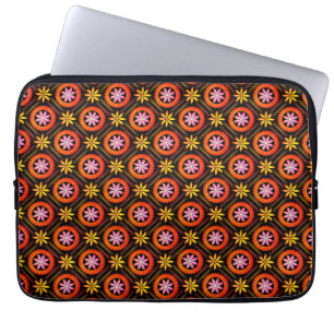 Modern blomning i svart bakgrund laptop fodral