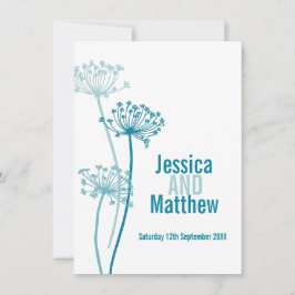 Modern blomstårbröllop inbjudningar