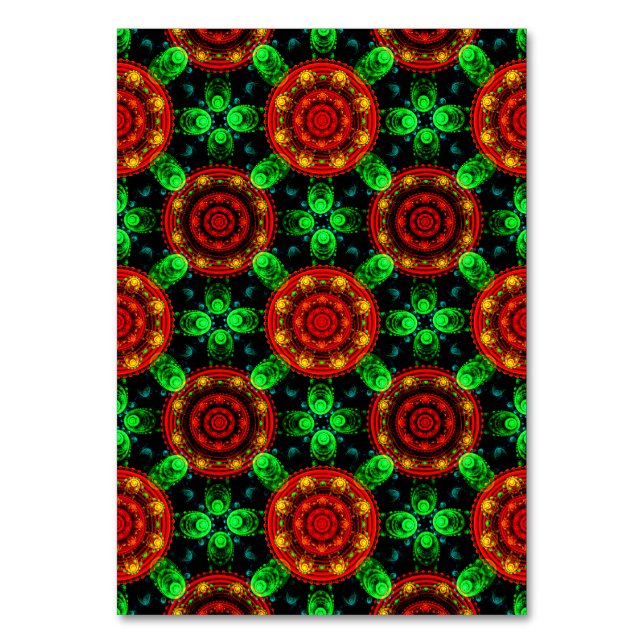 Modern blomster boho elegant abstrakt mönster #504 bordsnummer (Framsidan)