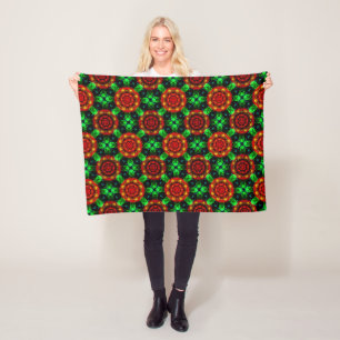 Modern blomster boho elegant abstrakt mönster #504 fleecefilt