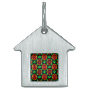 Modern blomster boho elegant abstrakt mönster #504 ID-bricka husdjur