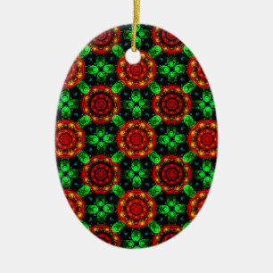 Modern blomster boho elegant abstrakt mönster #504 julgransprydnad keramik