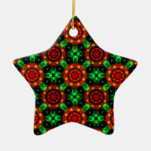 Modern blomster boho elegant abstrakt mönster #504 julgransprydnad keramik
