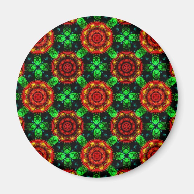 Modern blomster boho elegant abstrakt mönster #504 magnet (Framsidan)