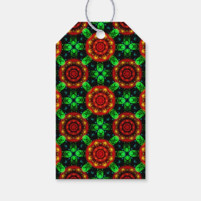 Modern blomster boho elegant abstrakt mönster #504 presentetikett (Framsidan)