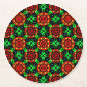 Modern blomster boho elegant abstrakt mönster #504 underlägg papper rund