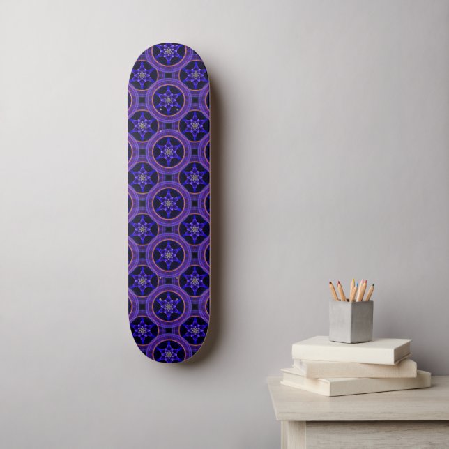 Modern blomster boho elegant abstrakt mönster #505 mini skateboard bräda 18,5 cm (Väggkonst)