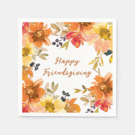 Modern blomster Friendsgiving  Pappersservett