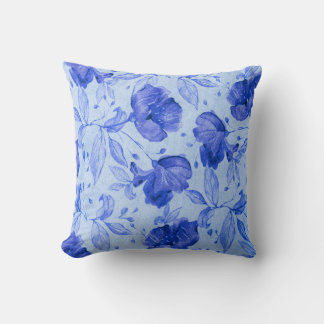 Modern Blomster Kuddcover i Blå Färg för Vardagsru Kudde