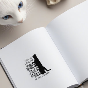 Modern blomsterbibliotekskatt stämpel