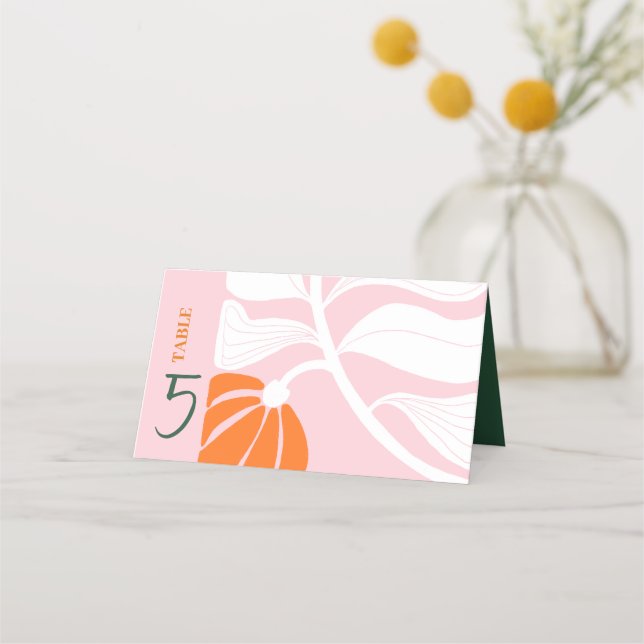 Modern blomsterblandning för daisy och rosa för ma placeringskort (Framsida)
