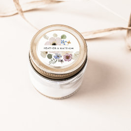 Modern blomsterbröllopsdekal runt klistermärke