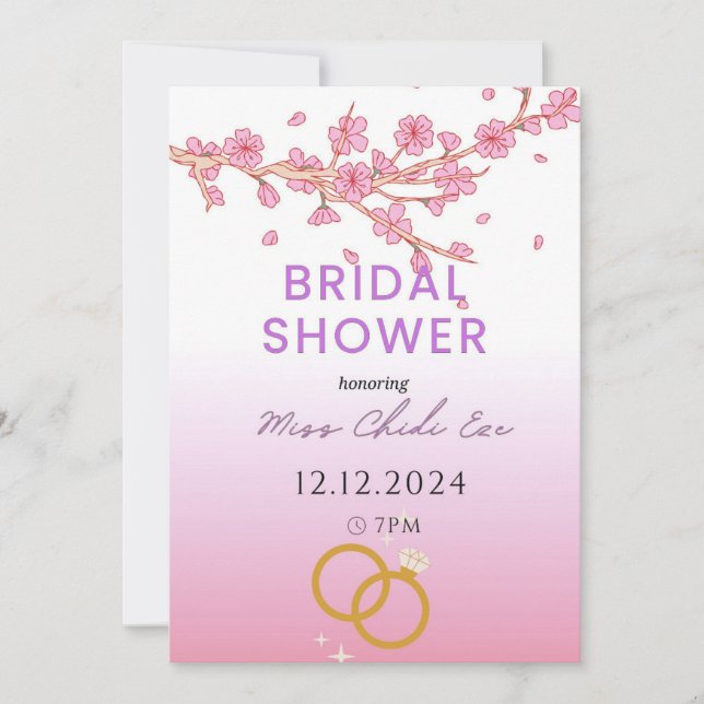 Modern blomsterbröllopsfestinladelse inbjudningar (Framsida)