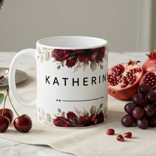 Modern blomsterestetisk elegant dim titeldesign kaffemugg