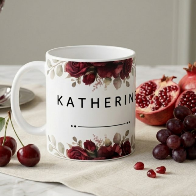 Modern blomsterestetisk elegant dim titeldesign kaffemugg (Skapare uppladdad)
