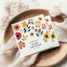 Modern blomsterförberedelse för bebis pappersservett