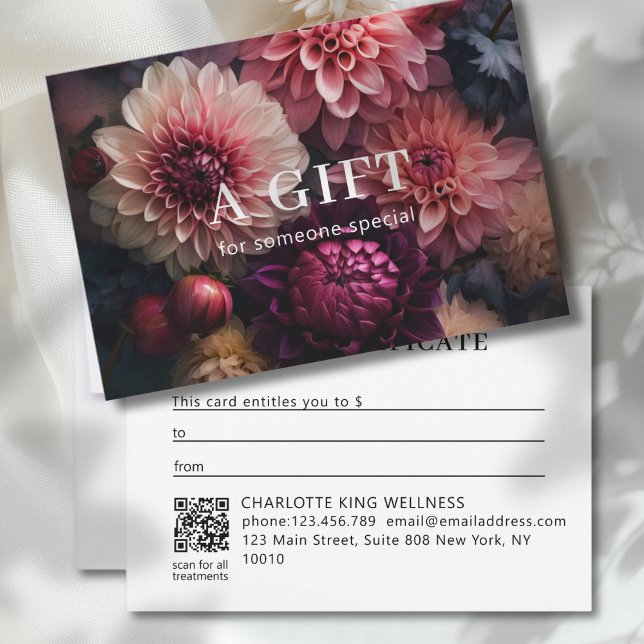 MODERN BLOMSTERFÖRETAG QR-KOD GAVOBEVIS  (MODERN FLOWER BUSINESS QR CODE GIFT CERTIFICATE)