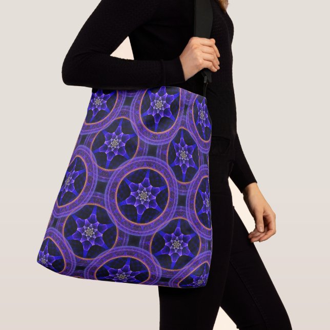 Modern blomstergalenskap boho elegant abstrakt mön axelväska (Närbild)