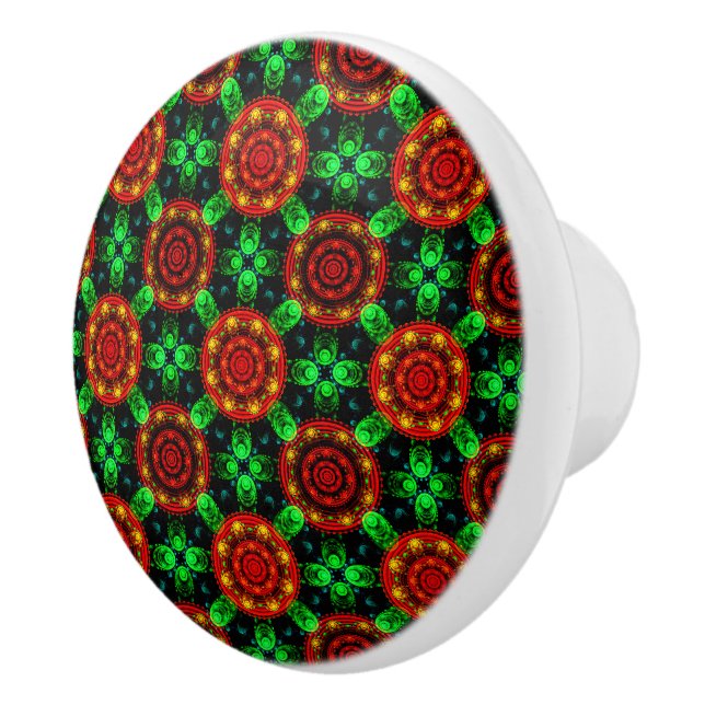 Modern blomstergalenskap boho elegant abstrakt mön knopp (Höger)