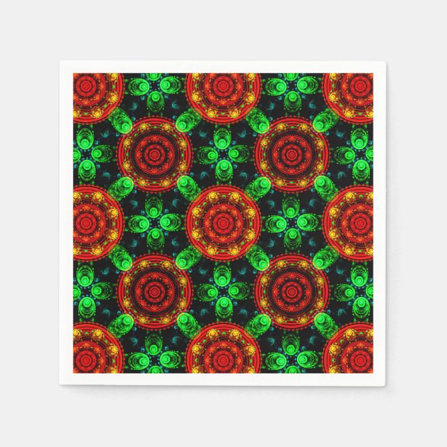 Modern blomstergalenskap boho elegant abstrakt mön pappersservett (Framsidan)