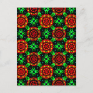 Modern blomstergalenskap boho elegant abstrakt mön vykort