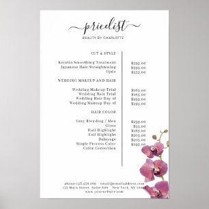 Modern, blomstergods prislista Affisch