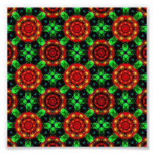 Modern blomstergrej boho elegant abstrakt mönster fototryck
