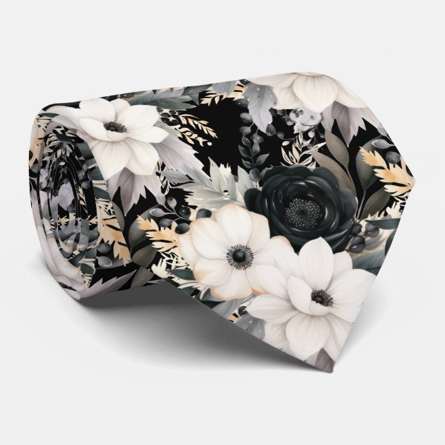 Modern blomsterhalsduk | Formella speciella tillfä Slips (Rullad)